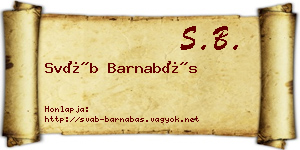Sváb Barnabás névjegykártya