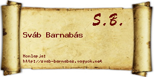 Sváb Barnabás névjegykártya